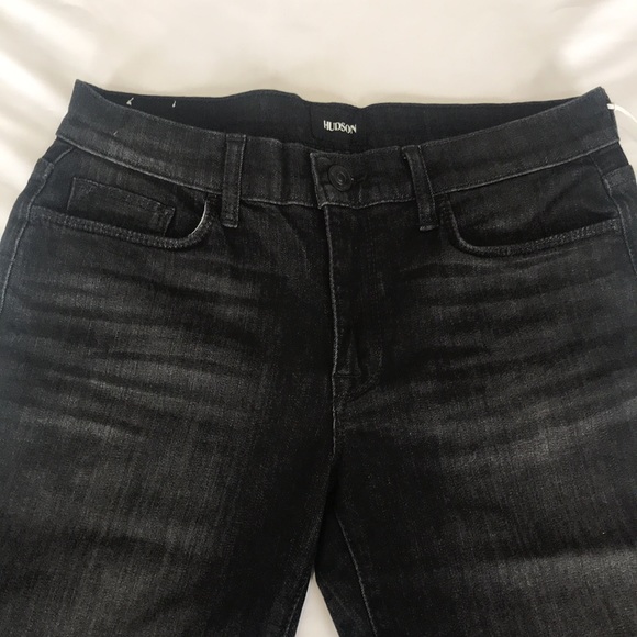 Hudson Natalie Midrise Super Skinny Ankle Jeans in Cora/ Washed Black - Picture 3 of 12